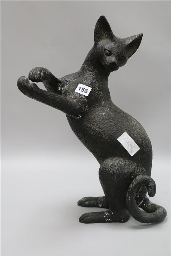 A bronze model of a cat height 46cm